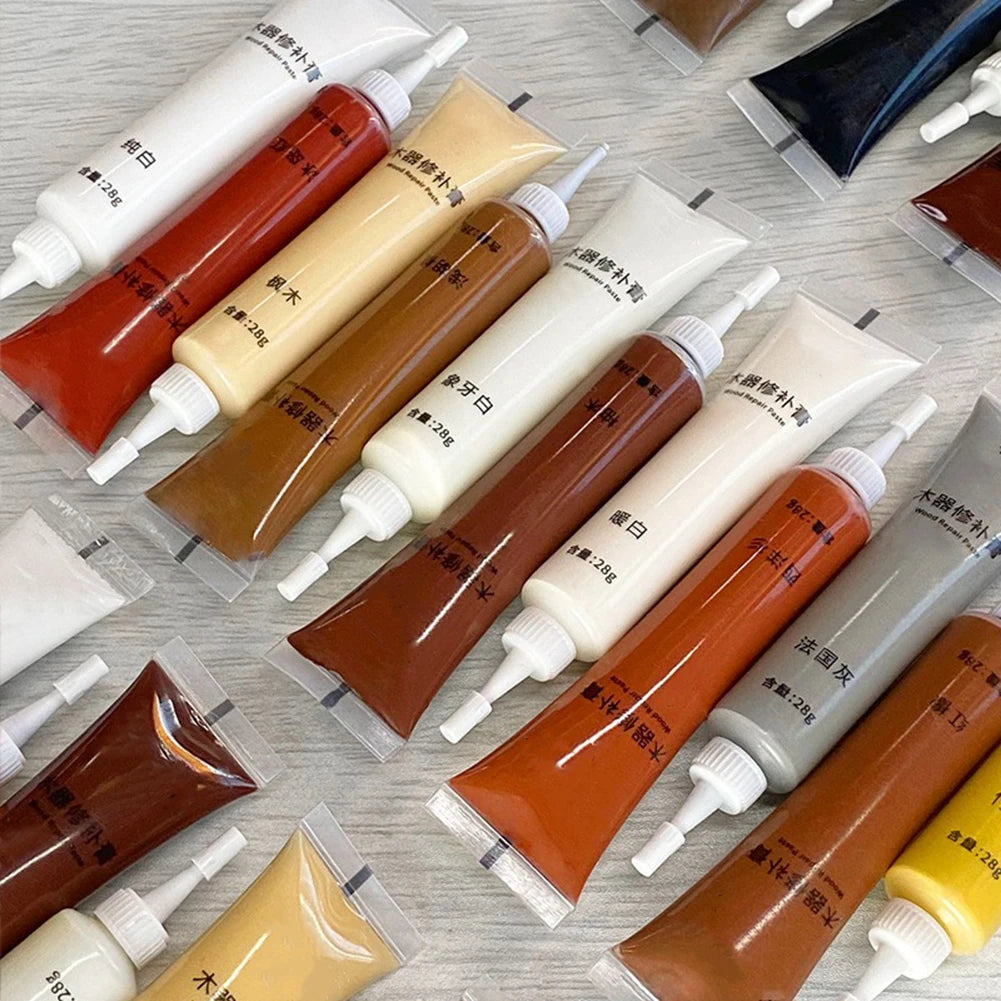 1/2PCS Wooden Furniture Refinishing Paint,Multipurpose Scratch Repair Agent,DIY 16 Colors Furniture Repairing Paste Mending Tool