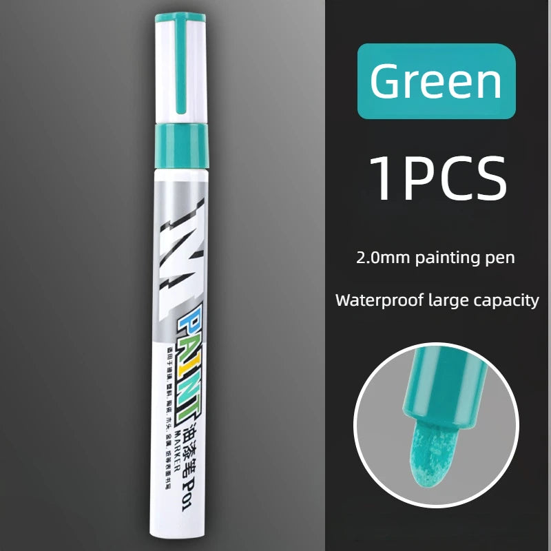 Car paint scratches repair brush pen waterproof water paint marker pen car tire tread care automotive  black white red silver