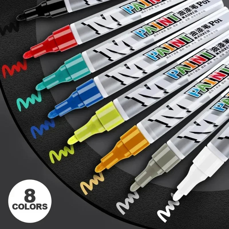 Car paint scratches repair brush pen waterproof water paint marker pen car tire tread care automotive  black white red silver