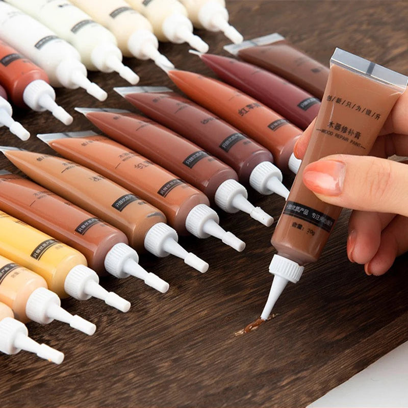 1/2PCS Wooden Furniture Refinishing Paint,Multipurpose Scratch Repair Agent,DIY 16 Colors Furniture Repairing Paste Mending Tool